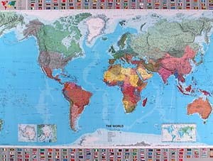 Monde Planisphere Papier Roulee Archambault