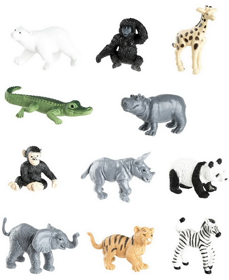 Tube Figurines Bebe Animaux Du Zoo Archambault