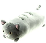 Coussin cylindrique chat gris