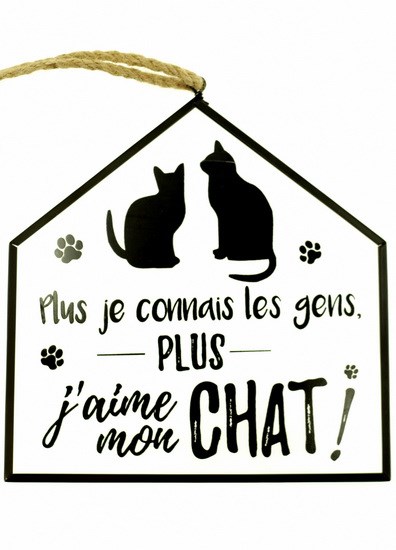 Plaque En Verre Plus Je Connais Les Gens Plus J Aime Mon Chat Archambault