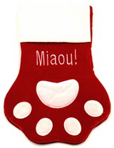 Bas de Noël Patte de chat Miaou