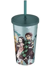 Verre réutilisable avec paille Demon Slayer