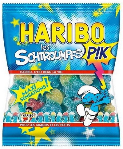 Acidofilo Schtroumpfs Pik Haribo en boite 1,8kg - My Candy Factory