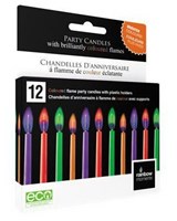 Chandelles anniversaire flamme colorée 
