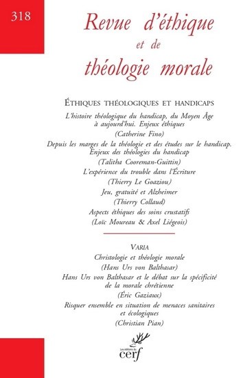 Revue d'éthique et de théologie morale #318