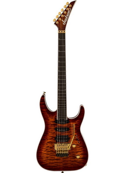 ギター Jackson ProSoloist SLA3Q Amber Tiger Eye Guitare Électrique SLA3Q Pro Plus Soloist Amber Tiger Eye