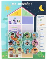 Ens. 12 aimants et tableau - Ma routine quotidienne